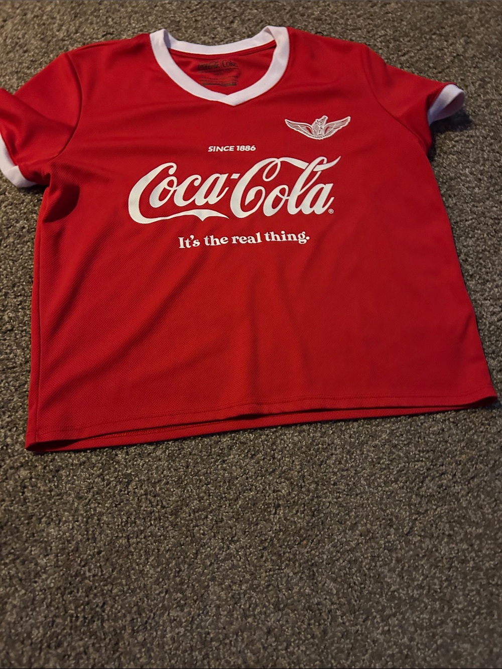 Coca Cola Red Tee with White Logo and Trim